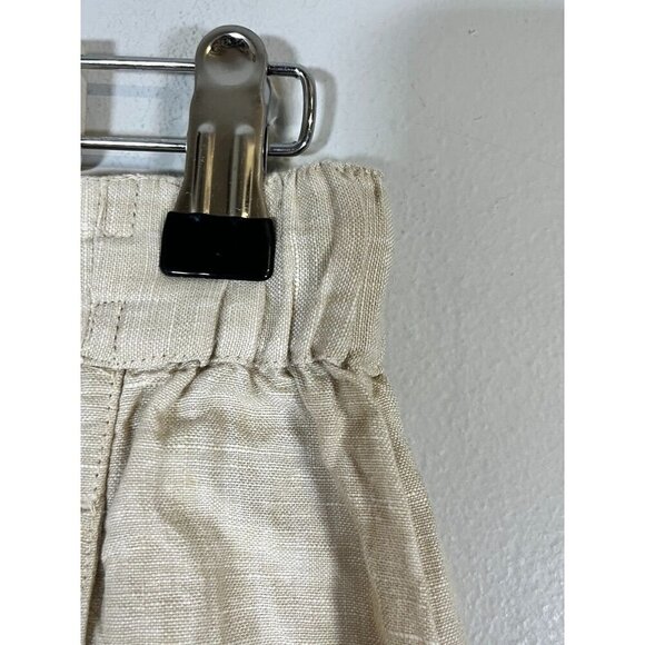 Coldwater Creek Linen Pant Tan Classic Neutral Minimalist Preppy Old Money Chic - Picture 7 of 12